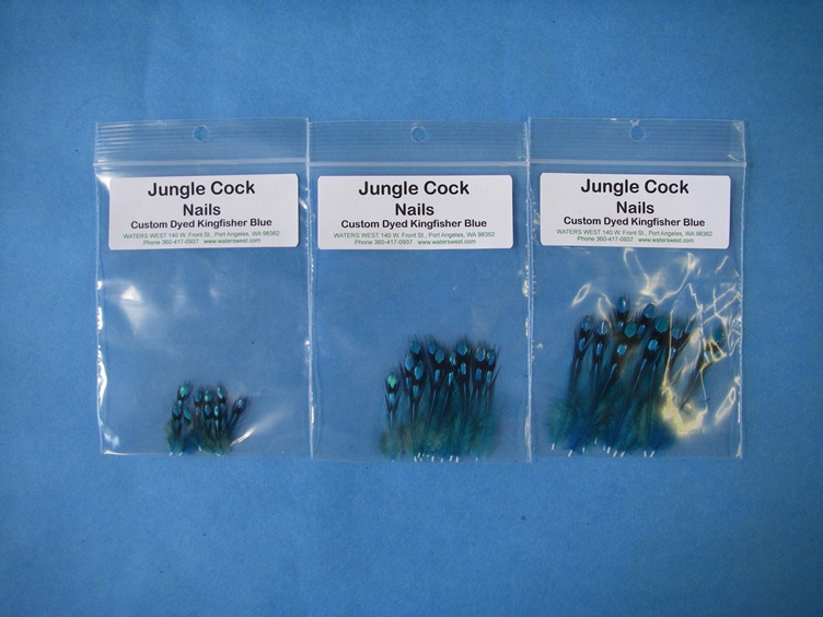 Dyed Jungle Cock Nails - Kingfisher Blue - Click Image to Close